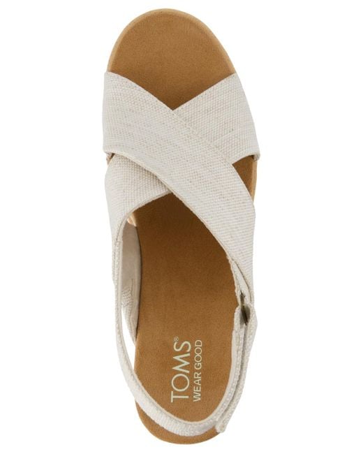 TOMS Metallic Diana Crisscross Platform Wedge Sandals