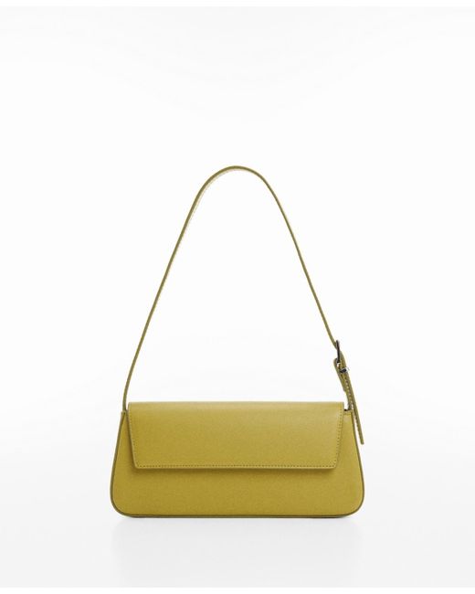 Mango Yellow Patent Leather Effect Flap Bag