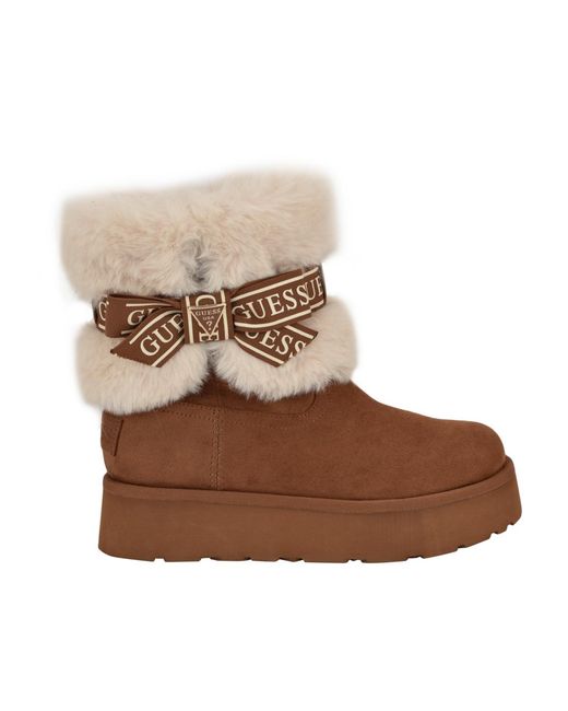 Guess Brown Denla Round Toe Booties