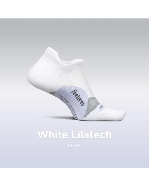 FEETURES SOCKS White Elite Light Cushion No Show Tab Ankle Socks for men
