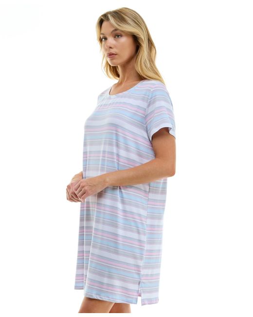 Roudelain Blue Printed Short-sleeve Sleepshirt