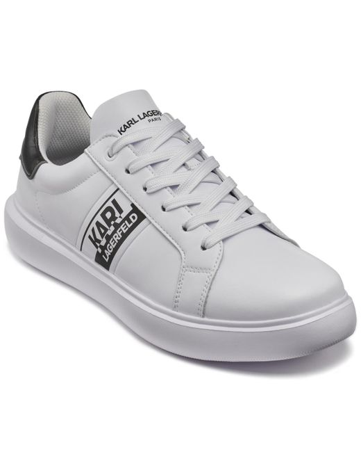 Karl Lagerfeld Gray Side Logo Plain Toe Sneakers for men