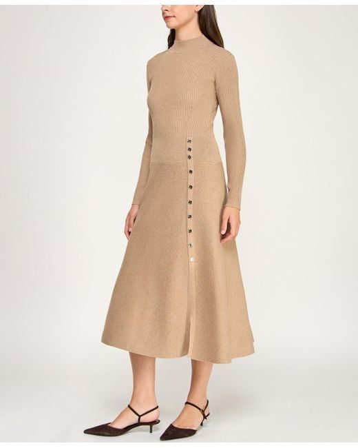long sleeve fit and flare sweater dress Rhinestone Red Asymmetrical Fit & Flare Thigh Split Prom Dress main image 0