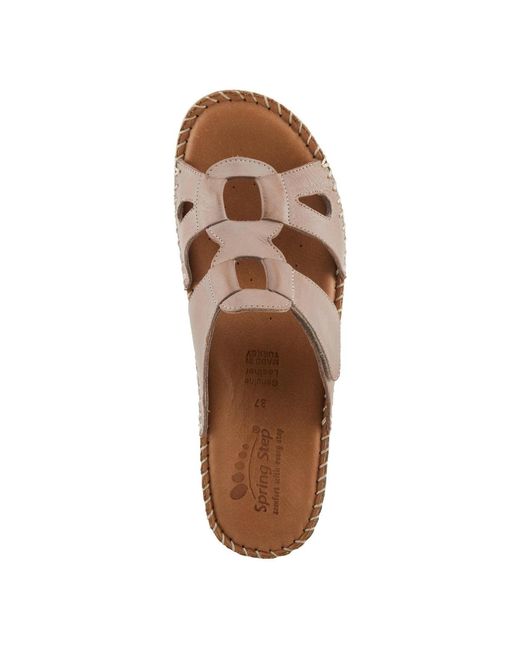 Spring Step Brown Montera Leather Slide
