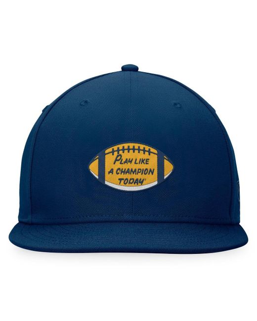 Top Of The World Blue Navy Notre Dame Fighting Irish Play Like A Champion Today Fitted Hat for men