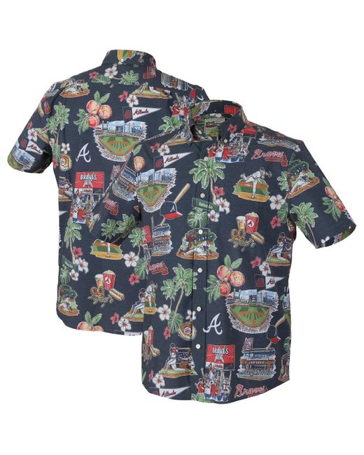 Reyn Spooner Blue Atlanta Braves Scenic Tri-blend Performance Button-up Top for men