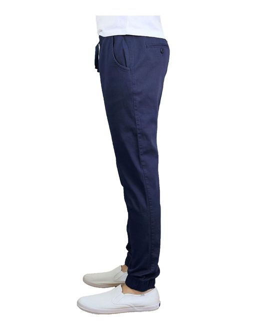 Galaxy By Harvic Blue Basic Stretch Twill joggers for men