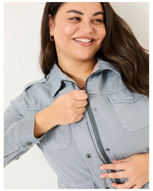 FatFace Blue Plus Size Lowen Field Jacket