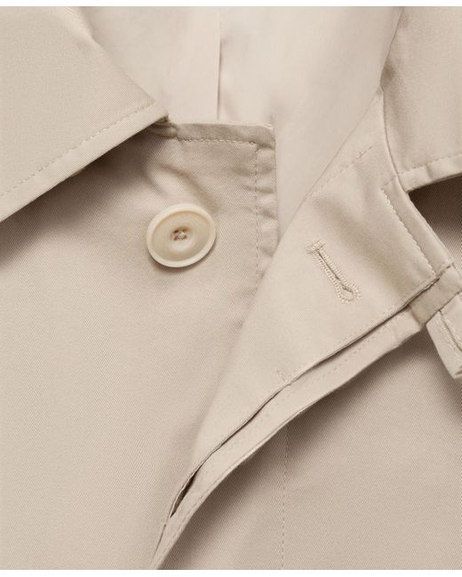 Mango White Classic Water-repellent Trench Coat for men