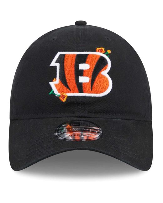 KTZ Black Cincinnati Bengals Gameday Flower 9twenty Adjustable Hat
