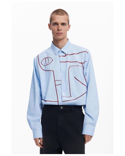 Desigual Blue Upcycling Jeans for men