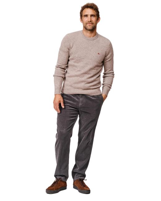 aubi Gray Phillips Lambswool Crew Neck Sweater