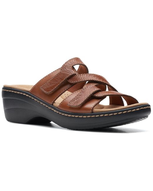 Clarks Merliah Karli Slip-on Strappy Sandals in Brown | Lyst