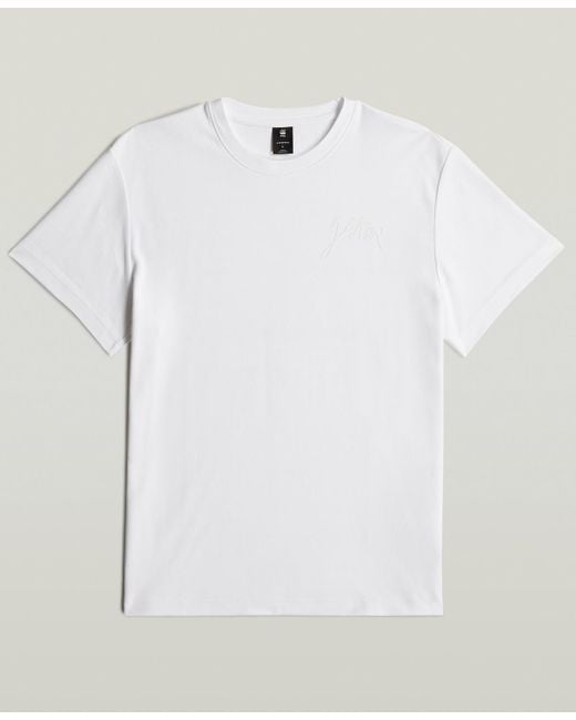 G-Star White Graphic Detail T-shirt for men