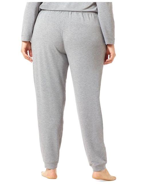 Hue Gray ® Plus Size Solid Cuffed Lounge Pants