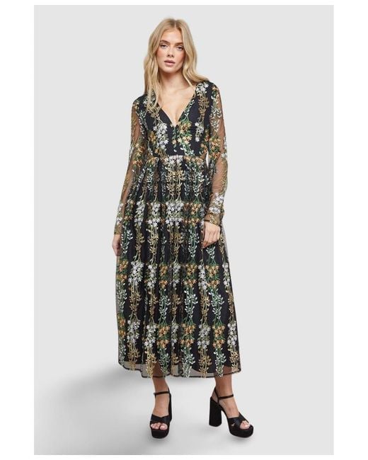 Oasis White Open Back Long Sleeve Midi Dress