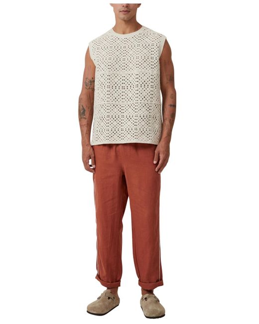 Cotton On Gray Crochet Muscle Top for men