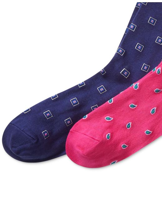 Polo Ralph Lauren Pink 2-pk. Foulard Slack Socks for men