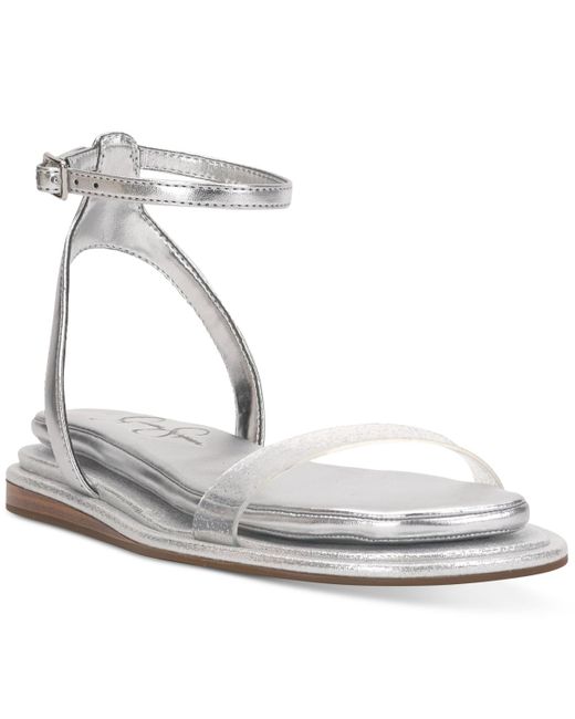 Jessica Simpson Blue Betania Ankle Strap Flat Sandals