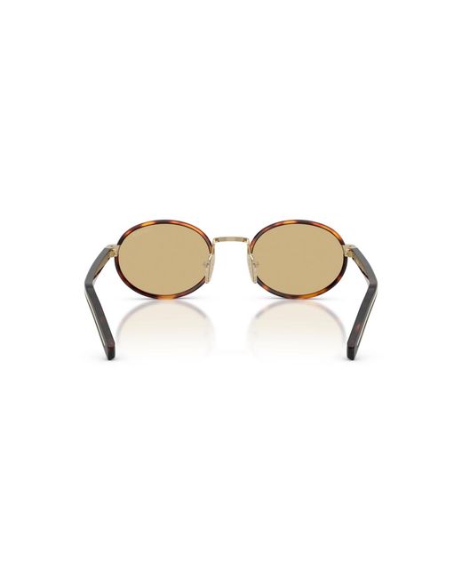 Prada Natural Small Oval Sunglasses