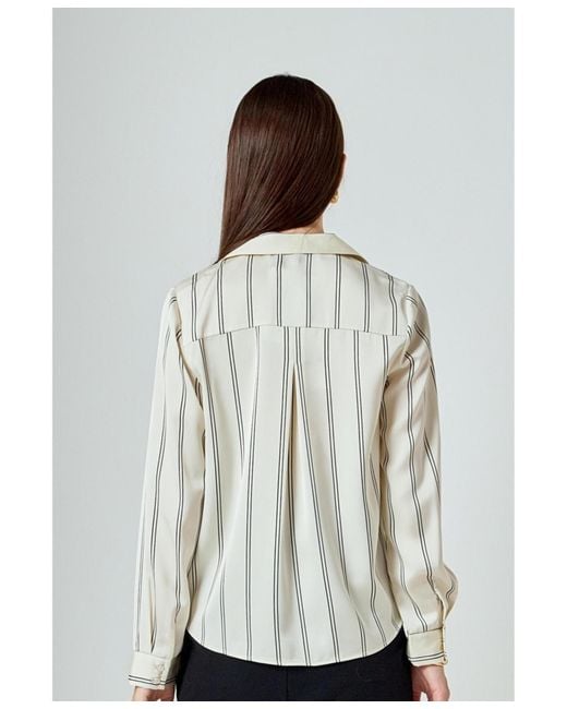 Endless Rose White Striped Wrap Blouse