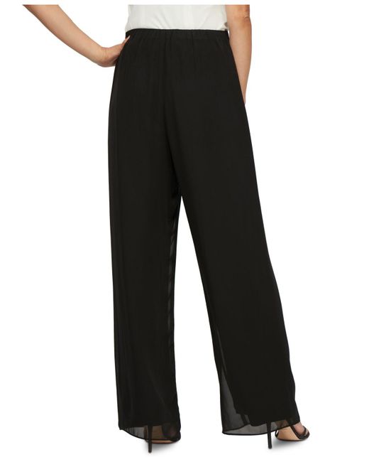 Alex Evenings Petite Chiffon Palazzo Pants in Black - Lyst