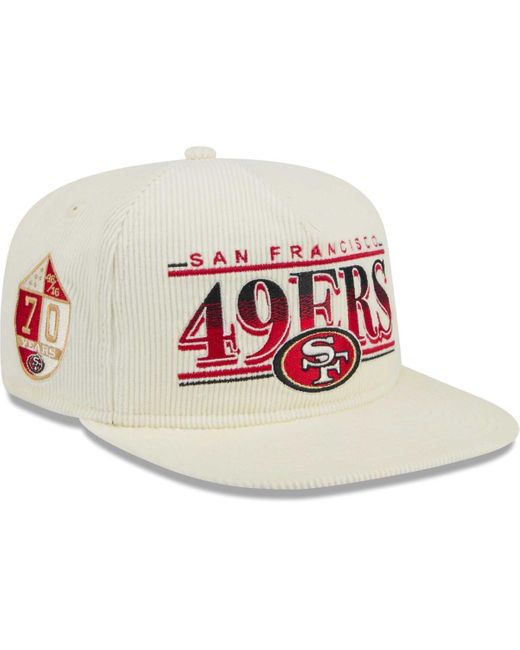 KTZ White San Francisco 49ers Throwback Corduroy Golfer Snapback Hat for men