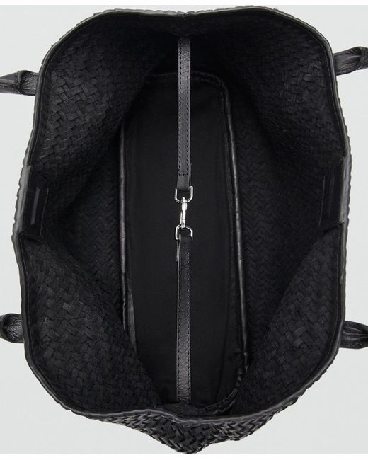 Mango Black Braided Leather Bag