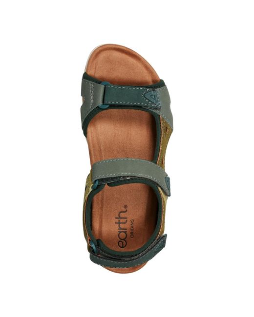 Earth Green Skylar Round Toe Flat Sandals