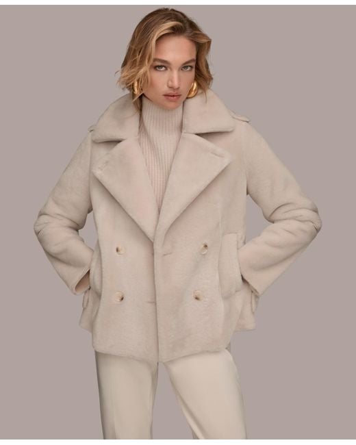 Donna Karan Natural Double-breasted Coat