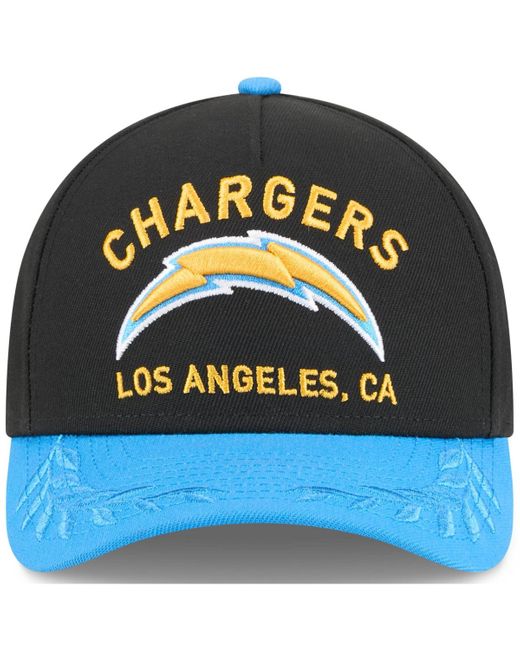 KTZ Black/powder Blue Los Angeles Chargers 2025 Nfl Draft 9forty A-frame M-crown Adjustable Hat for men