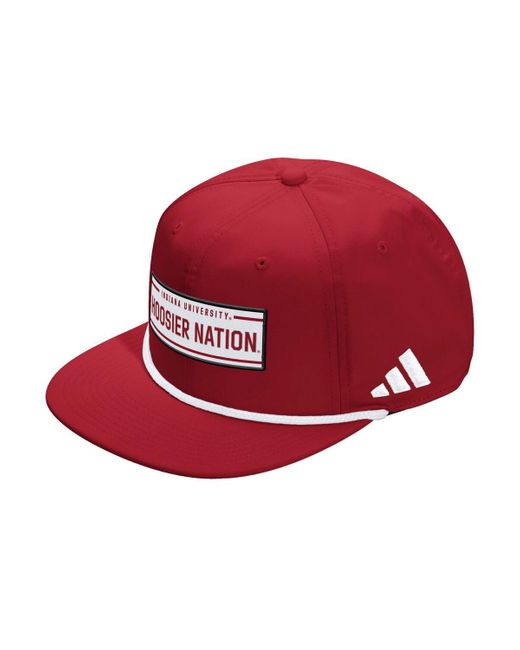 Adidas Red And Indiana Hoosiers Locker Room Rope Adjustable Hat