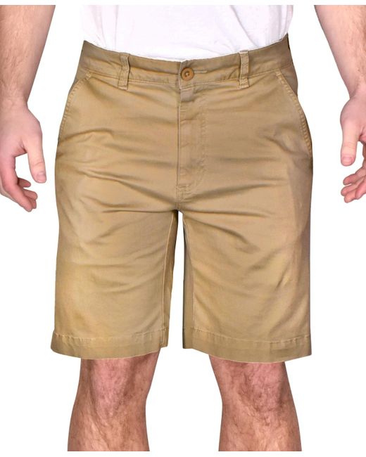 Vintage 1946 Natural Flat Front Stretch Comfort 9" Shorts for men