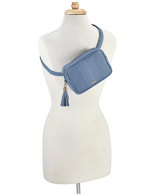 Gigi New York Blue Kylie Leather Belt Bag