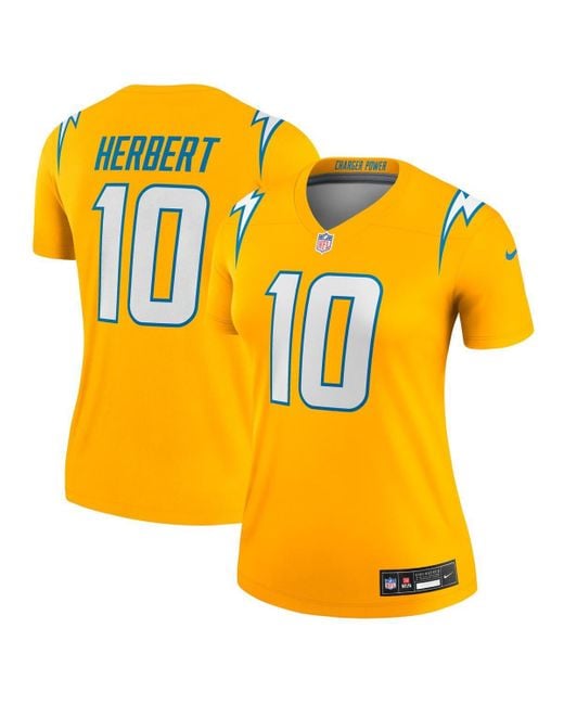Nike Yellow Justin Herbert Los Angeles Chargers Alternate Charger Power Legend Player Performance Top