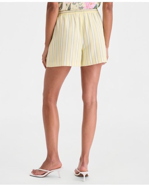 On 34th Blue Striped Drawstring Shorts
