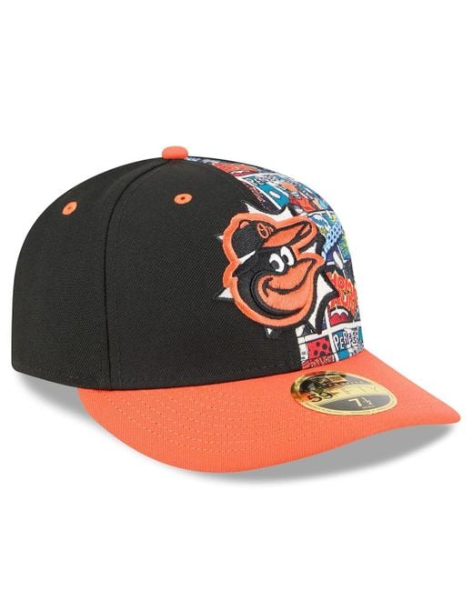 KTZ Multicolor Black/orange Baltimore Orioles 2025 Mlb Diamond Hero Edition Low Profile 59fifty Fitted Hat for men