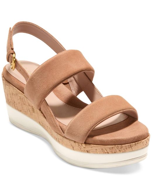 Cole Haan Brown Aislin Wedge Sandals