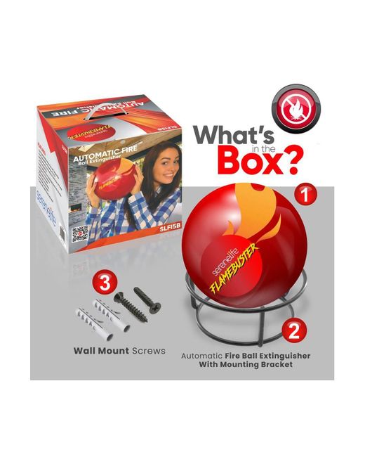 SereneLife Red Automatic Fire Ball Extinguisher With Mounting Bracket