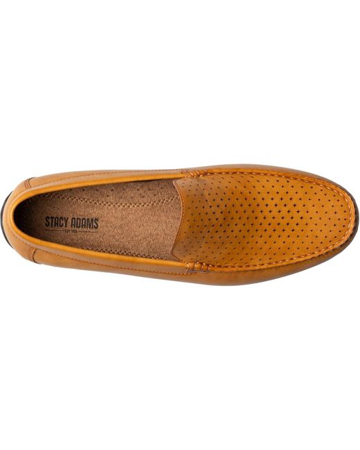 Stacy Adams Brown Conroy Perfed Slip On Shoe for men