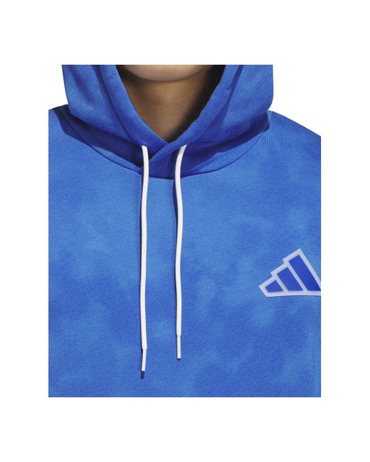 Adidas Blue Essentials Regular-fit Hoodie for men