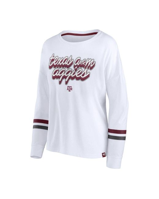 Women's Fanatics Branded White/Red Tampa Bay Buccaneers Even Match Lightweight Lace-Up Long Sleeve Top