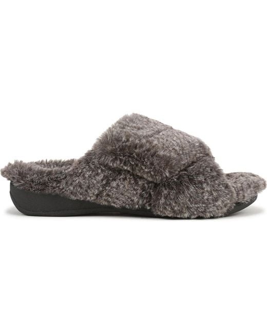 Vionic Gray Relax Ii Open Toe Slippers