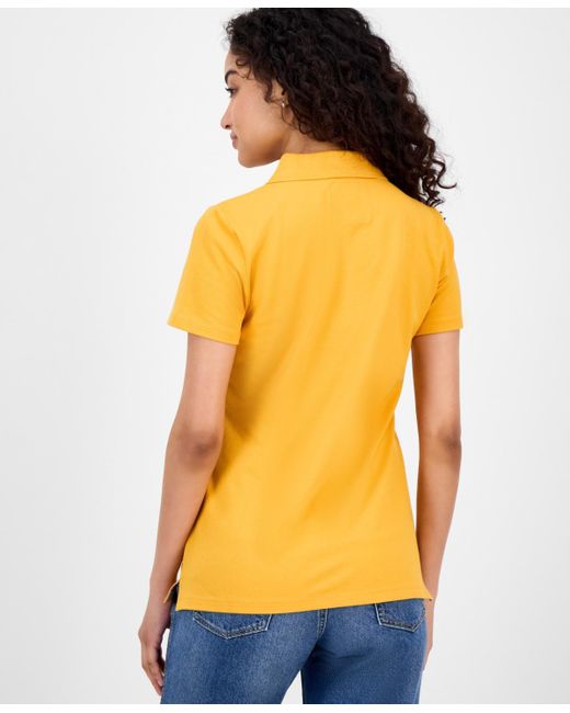 Nautica Orange Short-sleeve Polo-collar Shirt