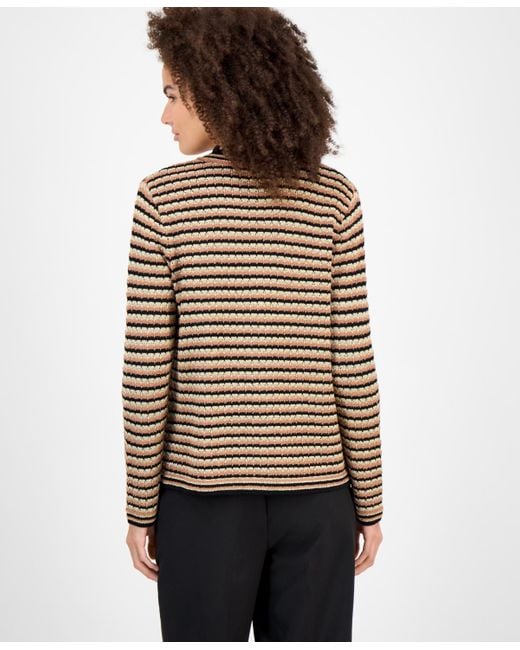 Anne Klein Black Metallic Knit Cardigan P Xxs Xxl