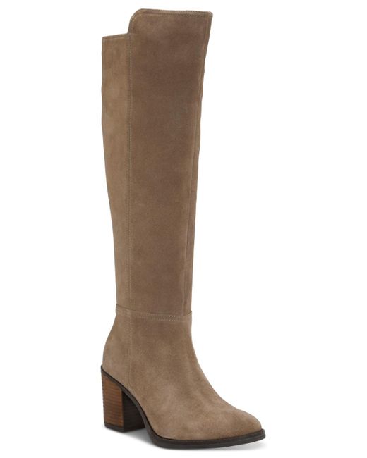Lucky Brand Brown Bonnay Extra Wide Calf Knee-high Dress Boots