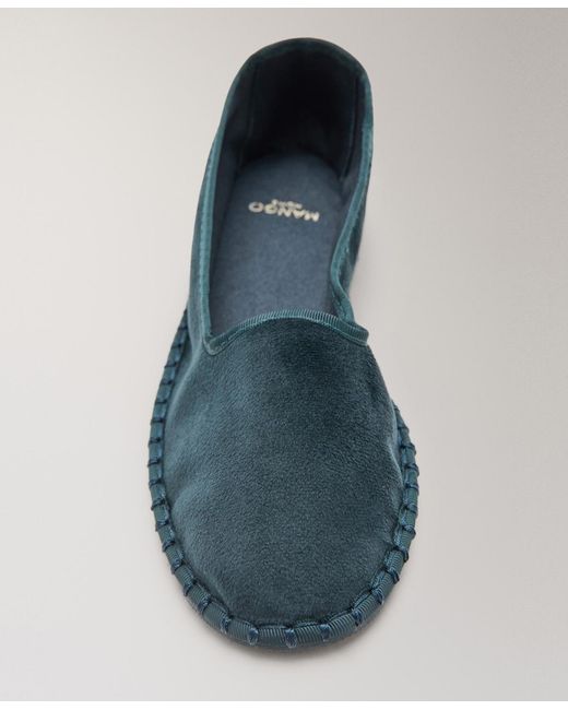 Mango Blue Velour Shoes