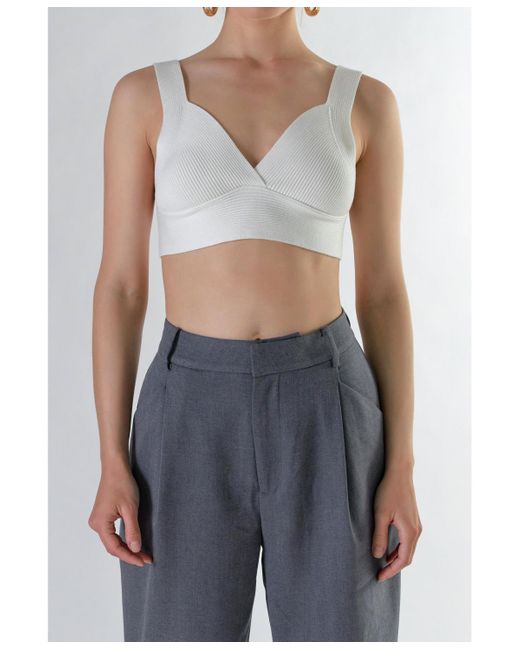 Endless Rose Gray Back Tie Elevated Knit Bralette