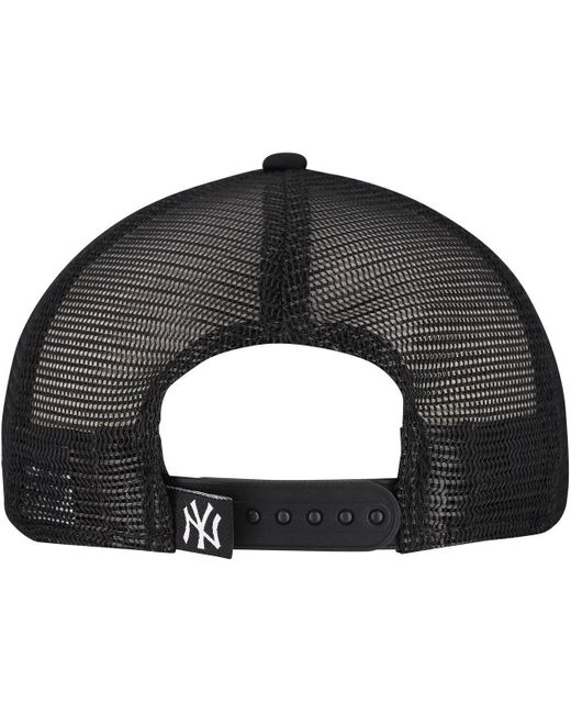 KTZ Black New York Yankees Retro Bold A-frame Trucker 9forty Adjustable Hat for men
