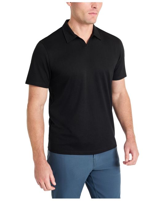 Kenneth Cole Black Johnny Collar Polo for men